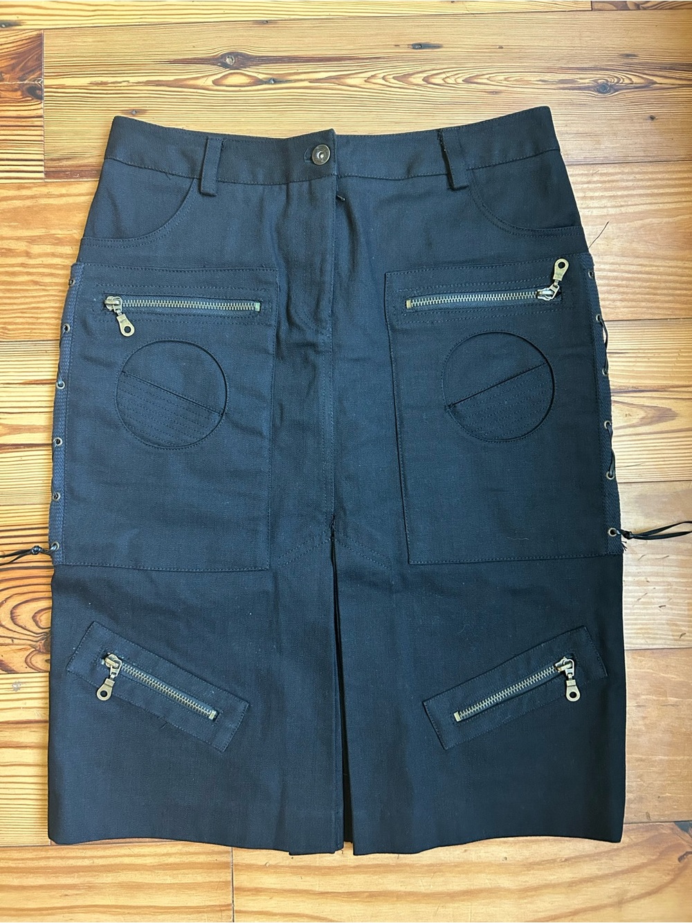 Derek Green Y2K Goth Rave Utility Cargo Skirt Women’s Size 6